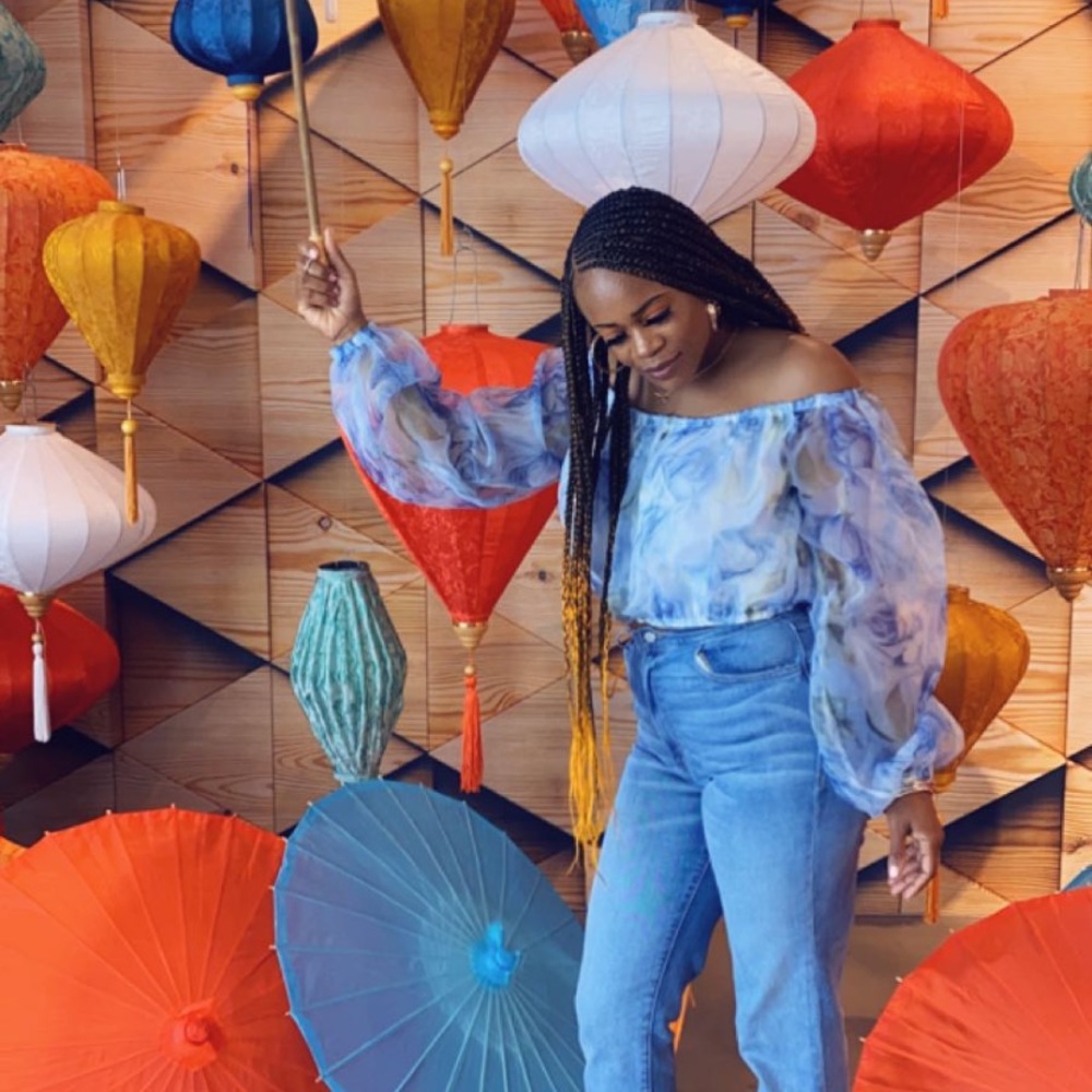 Organza floral print top